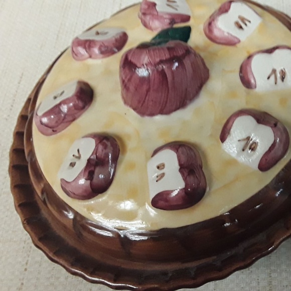 Apple Pie Food Dish Container Vintage Fall - Picture 2 of 6